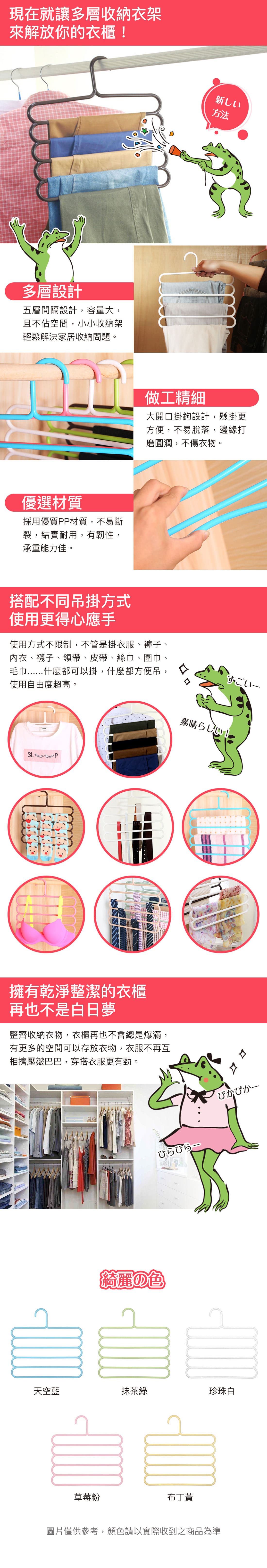 五掛式收納衣架特色細節