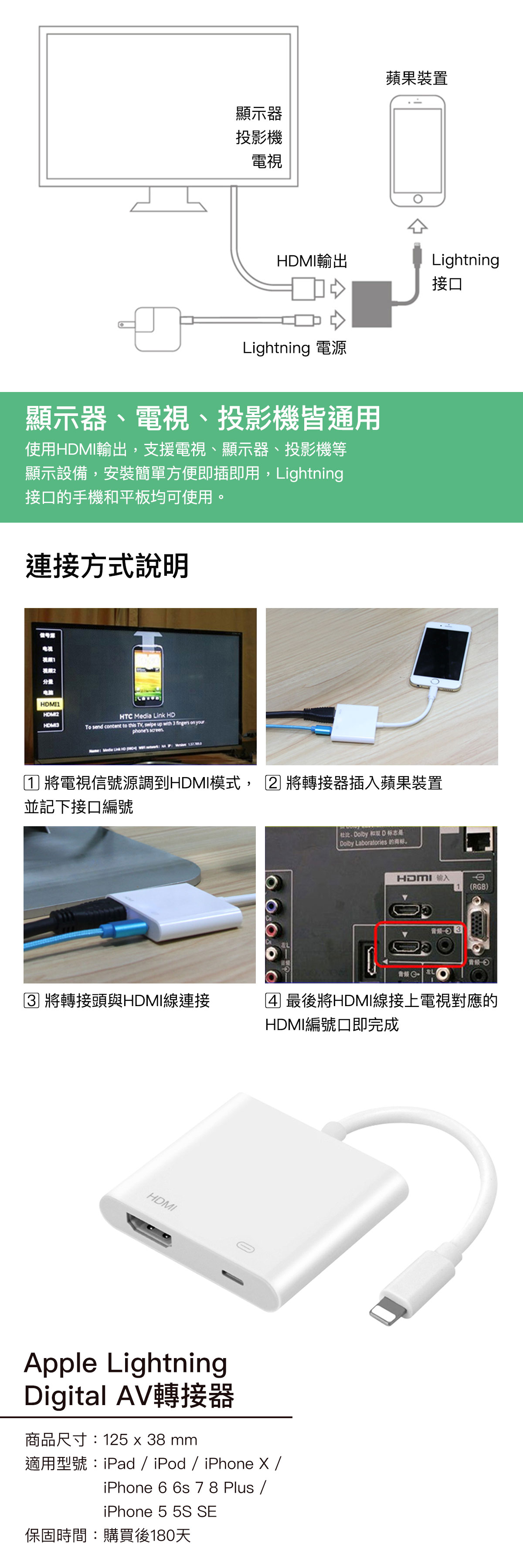 蘋果影音轉接器 隨插即用 MHL HDMI線