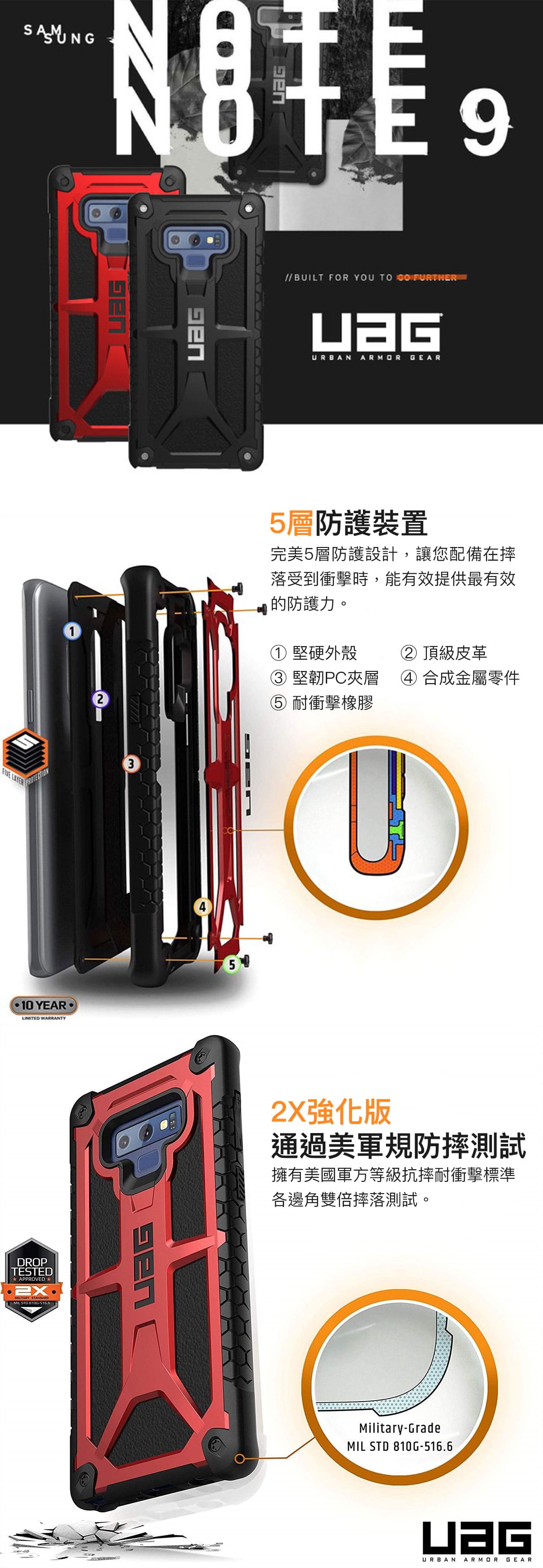 UAG 三星 Note 9 頂級版防摔保護殼