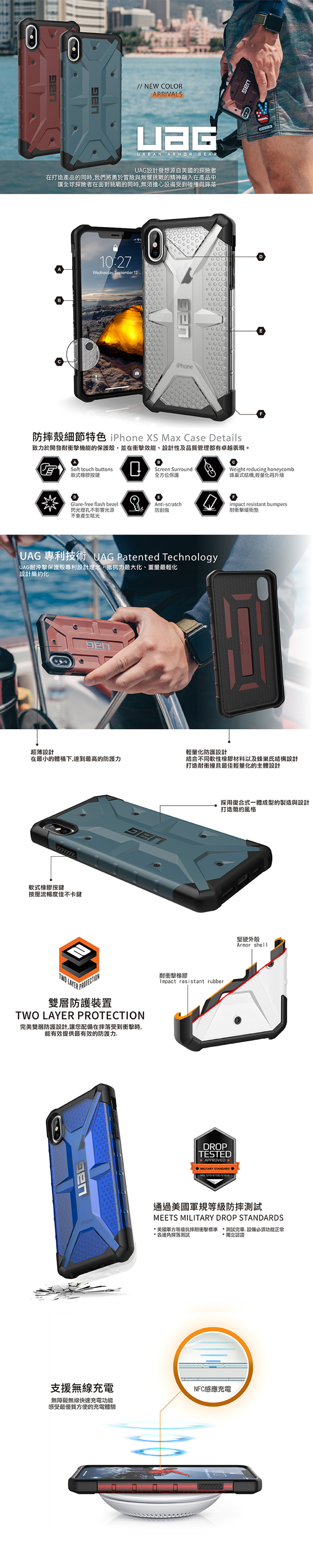 UAG iPhone XR/XS MAX 耐衝擊全透保護殼