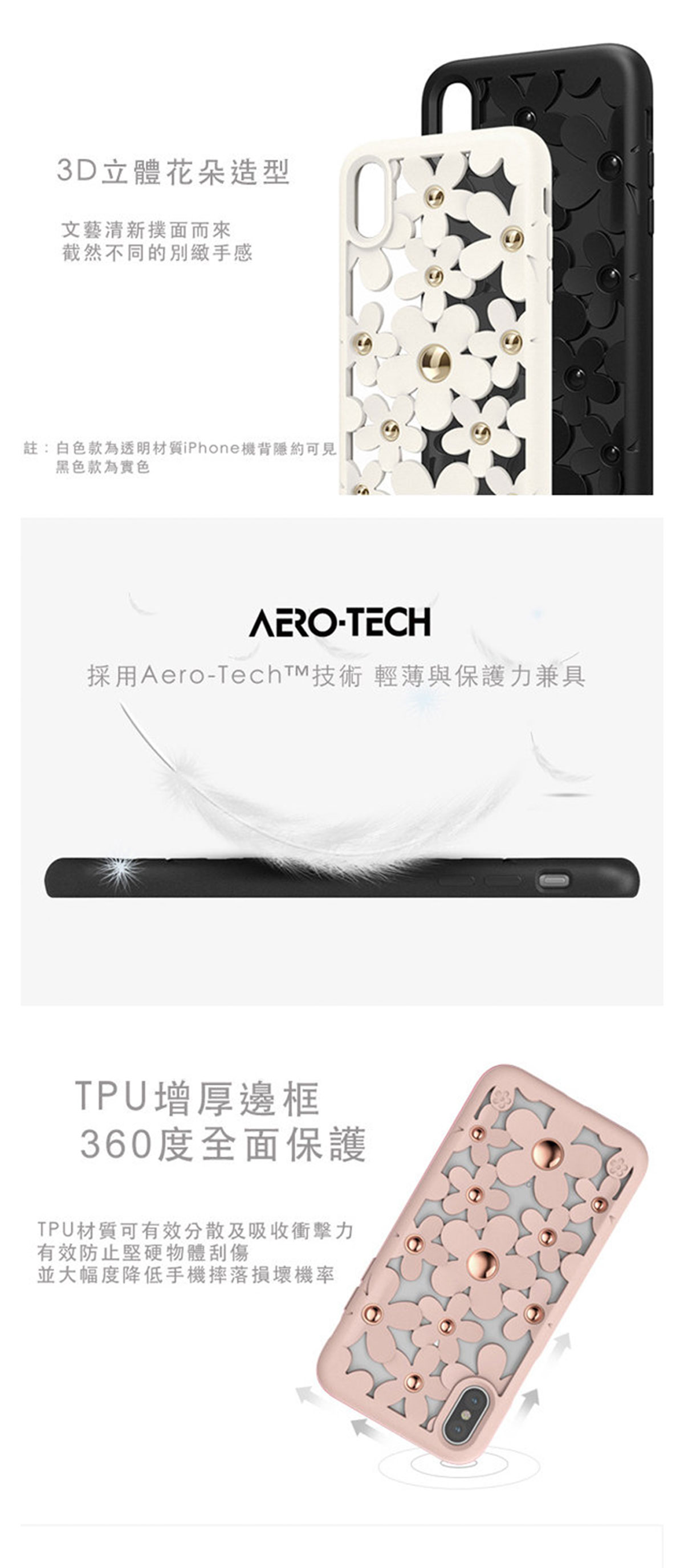 SwitchEasy Fleur iPhone X/XS/XR/MAX 3D花朵吸震防摔手機保護套