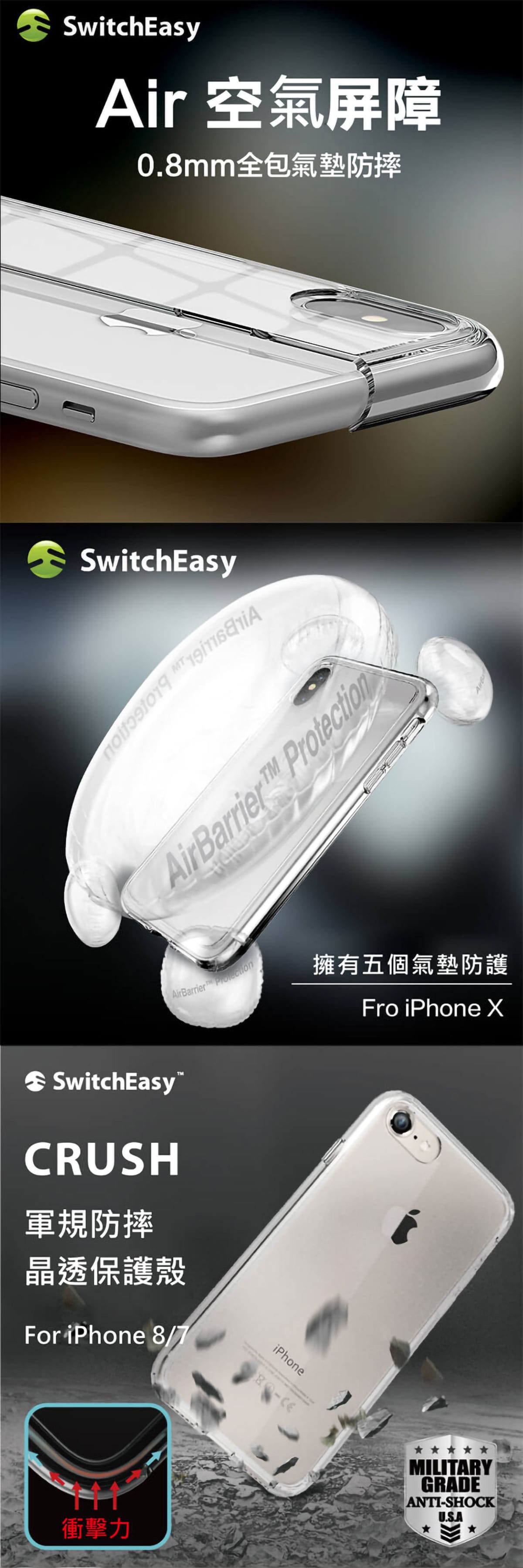 SwitchEasy Crush iPhone X/XS/XR/MAX 吸震防摔手機保護殼