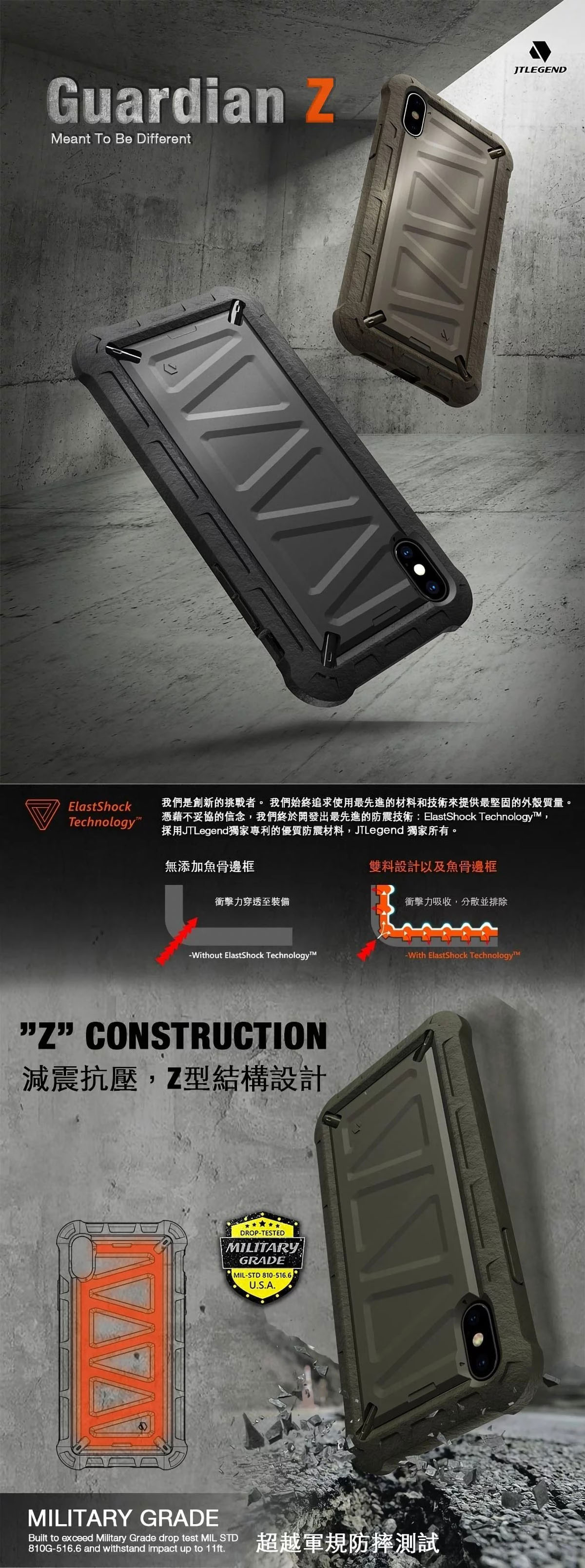 JTLEGEND iPhone Xs/XR/Xs Max 捍衛者保護殼