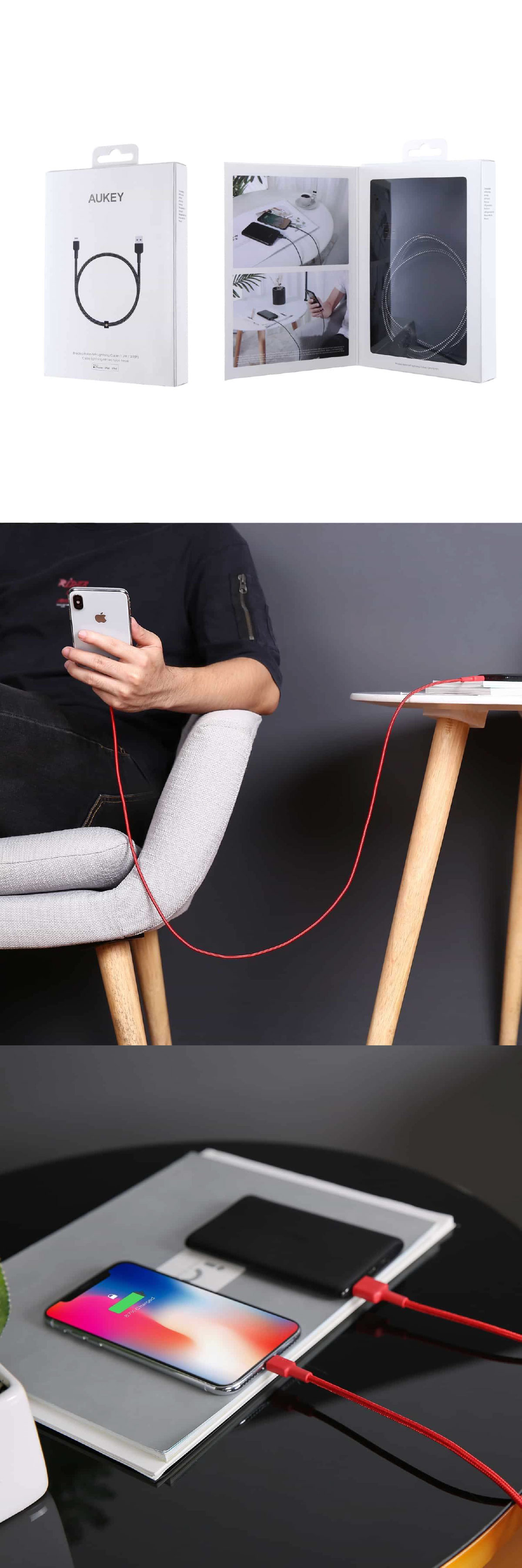 AUKEY CB-BAL3 MFi認證 Lightning 編織 尼龍 急速 傳輸線 充電線