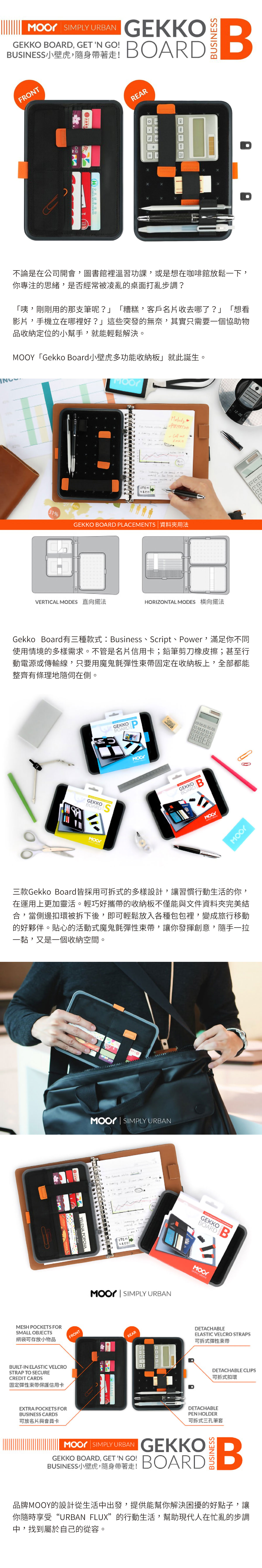 MOOY Gekko Board 小壁虎多功能收納板-卡片鈔票專用｜協助物品收納定位的小幫手 魔鬼氈彈性束帶固定