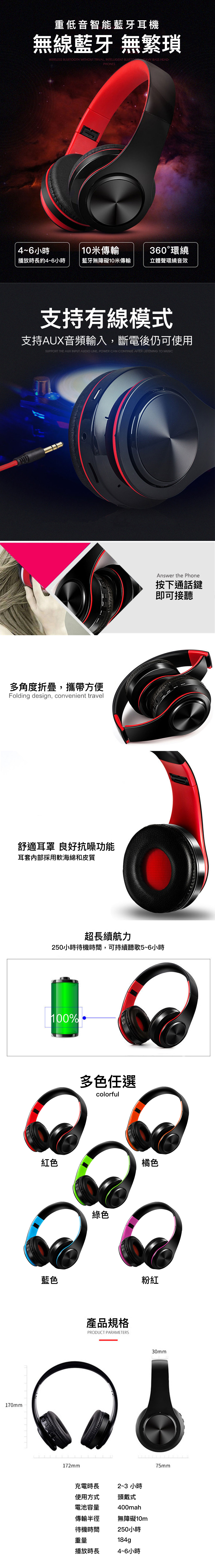 折疊頭戴式藍牙耳機|無線耳機 頭戴式藍牙 可插記憶卡 折疊頭戴式