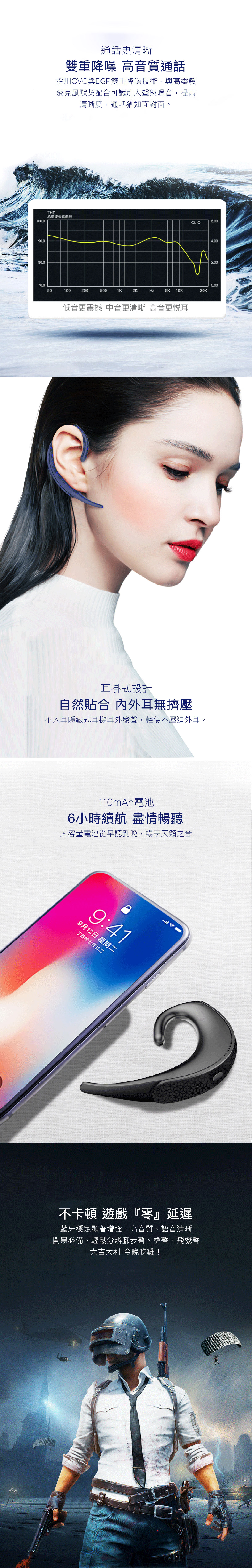 OVEVO Q12 耳掛式骨傳導藍牙耳機 不入耳 無痛配戴 IPX5防水 無懼雨水汗水 雙重降噪 高音質通話