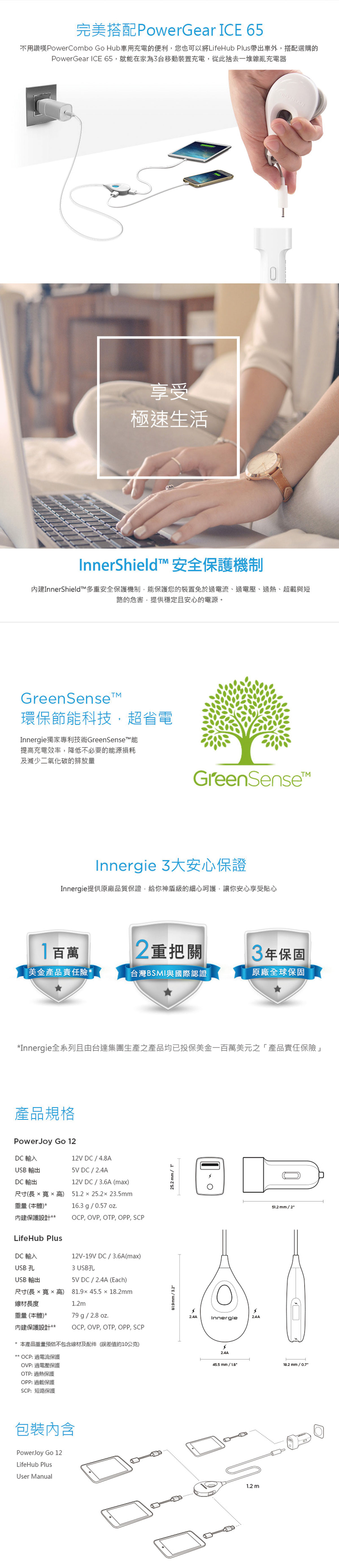 PowerCombo Go Hub 1+3延長型智能USB極速車充