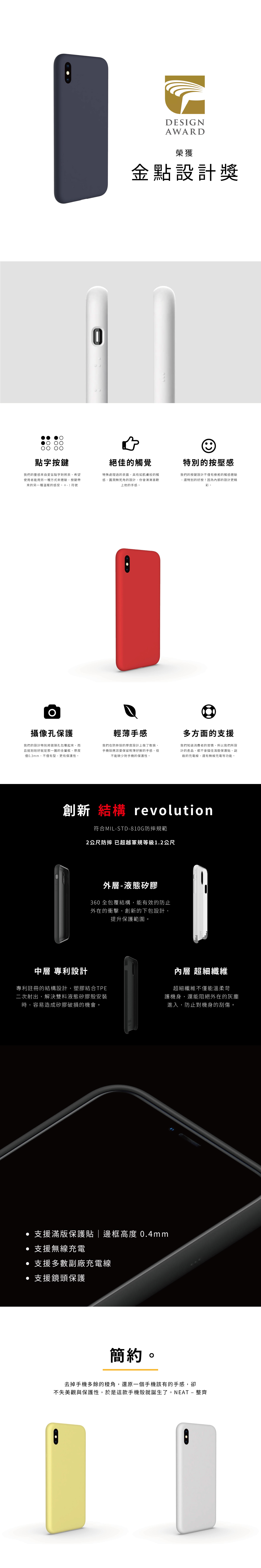 UNIU NEAT iPhone Xs Max 6.5吋 防污防摔手機殼